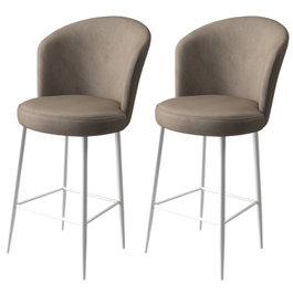 Hanah Home Taburetes de Bar Cappuccino y Blanco 46x102x40 cm (2 Piezas)